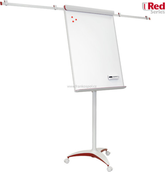 Magnetický flipchart MOBILCHART RED, s rameny