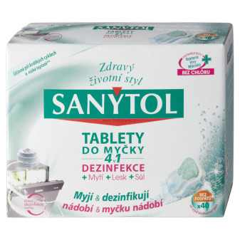 SANYTOL tablety do myčky 4 v 1, 40 ks