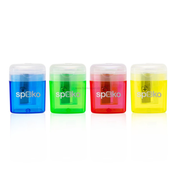 Ořezávátko SPOKO Boxy, se zásobníkem, mix