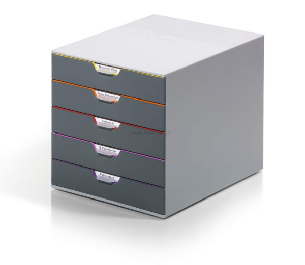 Zásuvkový box DURABLE Varicolor, 5 zásuvek, šedý