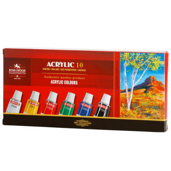 Akrylové barvy KOH-I-NOOR 10x 16 ml