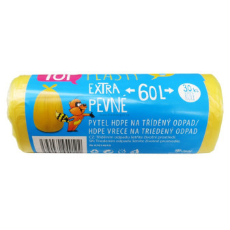 Pytel HDPE na tříděný odpad TOP, plast 60L, 30ks/role
