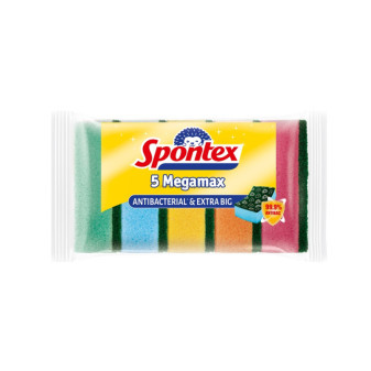 Houbička na nádobí SPONTEX Megamax Antibak, 5 ks