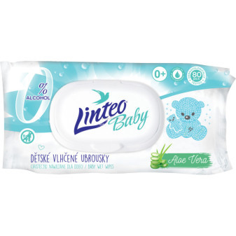 Vlhčené ubrousky LINTEO Baby, 80 ks, aloe vera