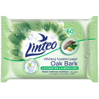 Vlhčený toaletní papír LINTEO Satin, 60 ks, s dubovou kúrou