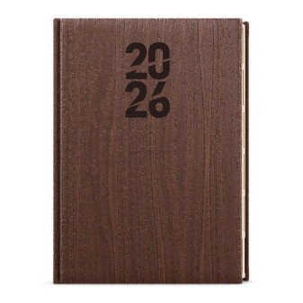 Týdenní diář OSKAR s výsekem WOOD, A5, hnědý