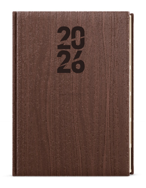 Týdenní diář OSKAR s výsekem WOOD, A5, hnědý