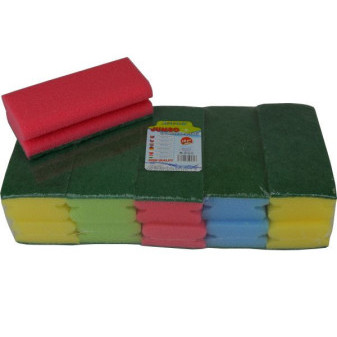 Houbička na nádobí JUMBO, tvarovaná, 10 ks