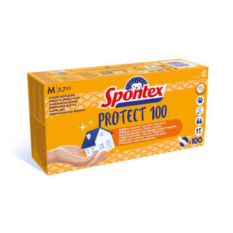 Rukavice jednorázové SPONTEX Protect 100, vinylové, vel. M