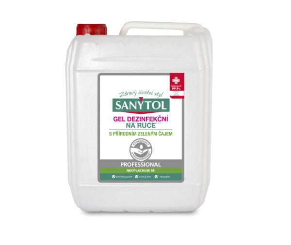 SANYTOL Professional dezinfekční gel na ruce, 5 l, zelený čaj