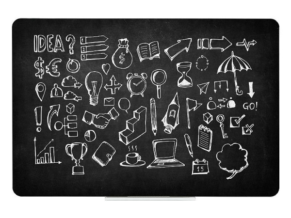 Křídová magnetická tabule Qboard, 87 x 111 cm