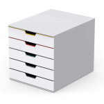 Zásuvkový box DURABLE Varicolor, 5 zásuvek, bílý