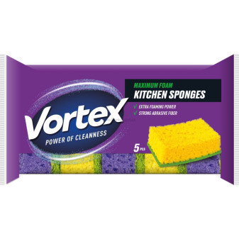 Houbička na nádobí VORTEX Maximum Foam, 5 ks