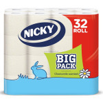 Toaletní papír NICKY Big Pack, heřmánek, 3-vrstvý, 32 rolí