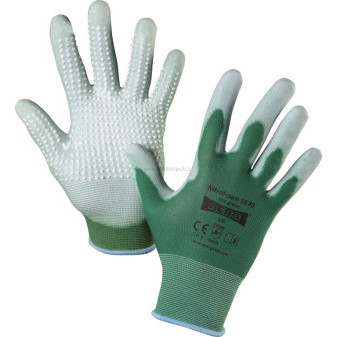 Rukavice pracovní AERO PurtSkin 1670 dot green, vel. L (8)