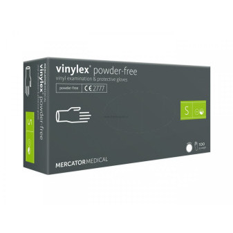 Rukavice jednorázové MERCATOR Vinylex, vinylové, nepudrované, vel. S