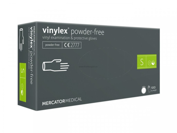 Rukavice jednorázové MERCATOR Vinylex, vinylové, nepudrované, vel. S