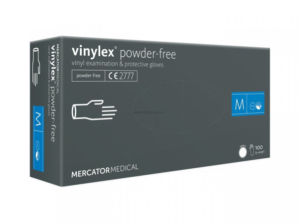 Rukavice jednorázové MERCATOR Vinylex, vinylové, nepudrované, vel. M