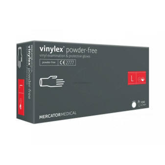 Rukavice jednorázové MERCATOR Vinylex, vinylové, nepudrované, vel. L