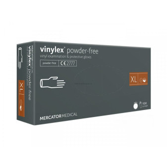 Rukavice jednorázové MERCATOR Vinylex, vinylové, nepudrované, vel. XL