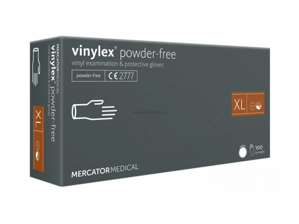 Rukavice jednorázové MERCATOR Vinylex, vinylové, nepudrované, vel. XL