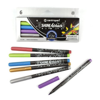 Popisovač CENTROPEN Shine 4 black 2590, sada 6 ks