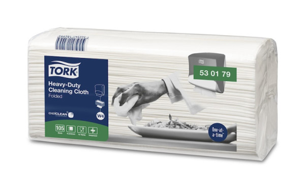 Utěrka TORK Heavy Duty, z netkané textilie, skládaná, 105 ks, bílá