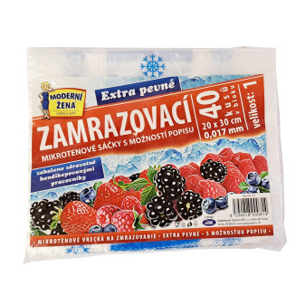 Sáčky zamrazovací mikrotenové, 20 x 30 cm, 40 ks