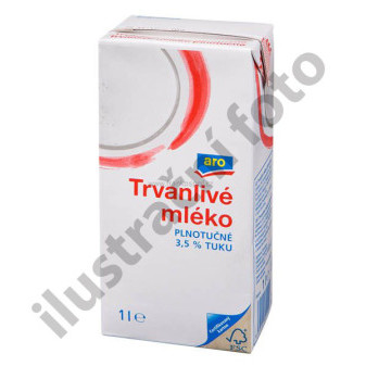 Mléko trvanlivé plnotučné, 3,5%, 1l