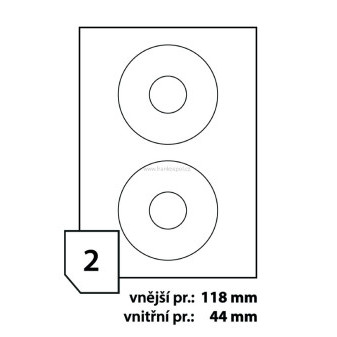 Print etikety na CD průměr 118 mm