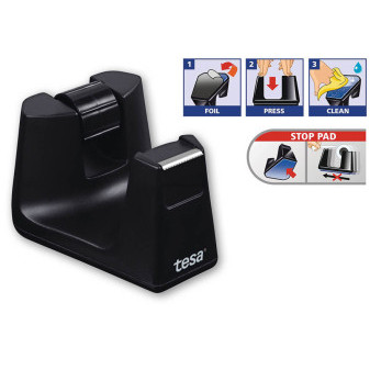 Odvíječ lepicí pásky stolní TESA Easy cut Smart, černý