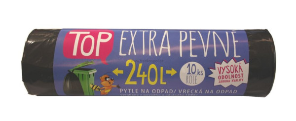 Pytel na odpad LDPE Extra TOP 240L, 10ks/role, černý