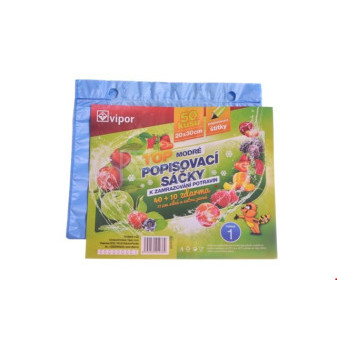 Sáčky zamrazovací mikrotenové TOP, 20 x 30 cm, 50 ks, modré
